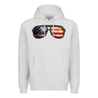 Dove Grey amerıcan flag glasses Premium Hoodie - BarkalooDesign
