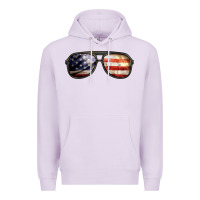 Lilac amerıcan flag glasses Premium Hoodie - BarkalooDesign