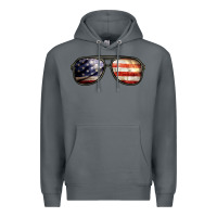 Rock amerıcan flag glasses Premium Hoodie - BarkalooDesign