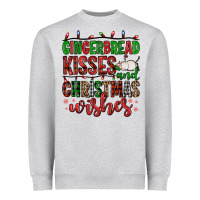 Heather Grey gingerbread kisses and christmas wishes Heavyweight Sweatshirt - FaDigitalArtStudio