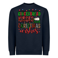 Navy gingerbread kisses and christmas wishes Heavyweight Sweatshirt - FaDigitalArtStudio