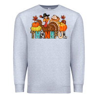 Heather Grey thankful Premium Sweatshirt - MaliasSmallBusiness
