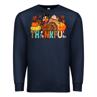 Navy thankful Premium Sweatshirt - MaliasSmallBusiness