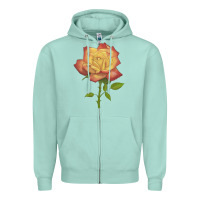 Seafoam rainbow's end rose Zipper Hoodie - LillyAllenDesigns