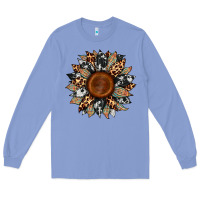 Colony Blue cowhide leopard aztec sunflower Long Sleeve Tee - Artiststas