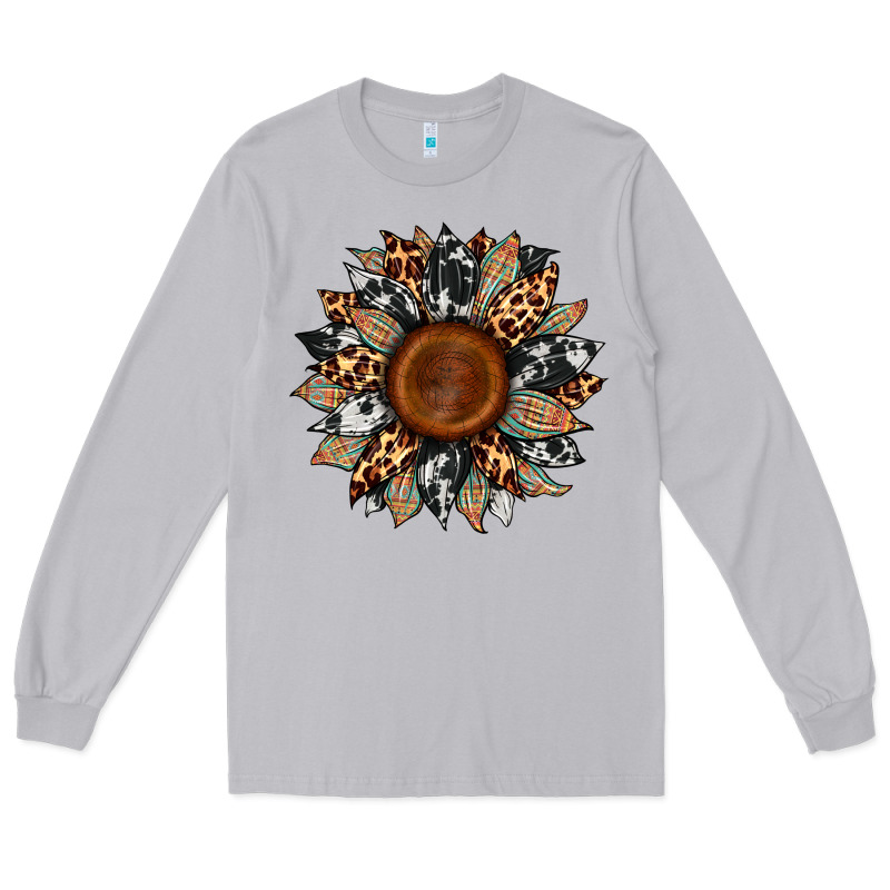 Cowhide Leopard Aztec Sunflower Long Sleeve Tee by Artiststas | Teevron