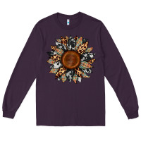 Plum cowhide leopard aztec sunflower Long Sleeve Tee - Artiststas