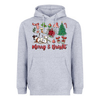 Heather Grey merry bright Heavyweight Hoodie - MaliasSmallBusiness