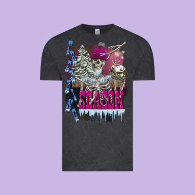 Freezing Season Skeleton Vintage Tee Designed By Fadigitalartstudio