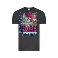Vintage Black freezing season skeleton Vintage Tee - FaDigitalArtStudio