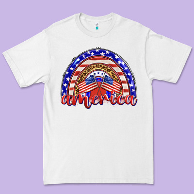 America Rainbow Premium Tee Designed By Barkaloodesign