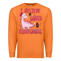 Carrot i believe in santa & dinosaurs pink Premium Sweatshirt - MaliasSmallBusiness