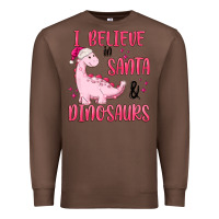 Chestnut i believe in santa & dinosaurs pink Premium Sweatshirt - MaliasSmallBusiness