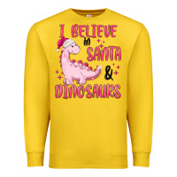 Lemon i believe in santa & dinosaurs pink Premium Sweatshirt - MaliasSmallBusiness