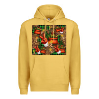 Antique Gold Christmas Santa Claus peace hand Premium Hoodie - Jasminsmagicworld
