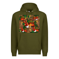 Army Green Christmas Santa Claus peace hand Premium Hoodie - Jasminsmagicworld