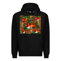 Black Christmas Santa Claus peace hand Premium Hoodie - Jasminsmagicworld