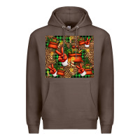 Coffee Christmas Santa Claus peace hand Premium Hoodie - Jasminsmagicworld