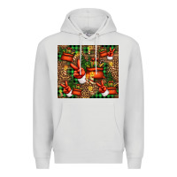 Dove Grey Christmas Santa Claus peace hand Premium Hoodie - Jasminsmagicworld