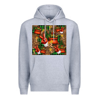 Heather Grey Christmas Santa Claus peace hand Premium Hoodie - Jasminsmagicworld