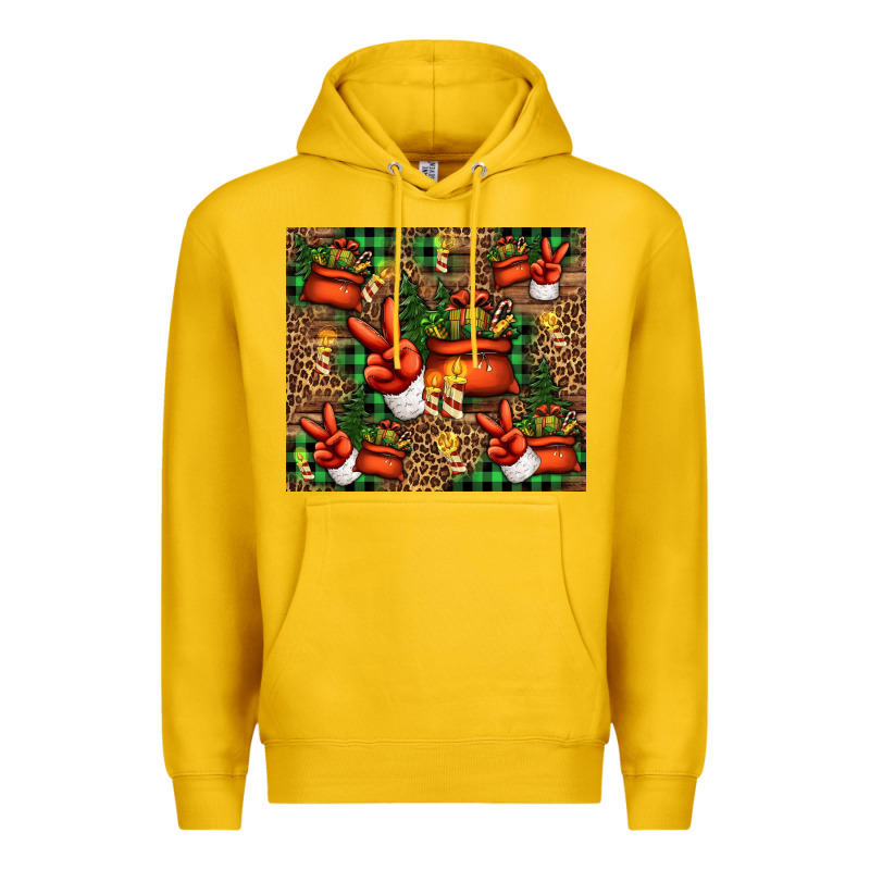 Christmas Santa Claus Peace Hand Premium Hoodie by Jasminsmagicworld | Teevron