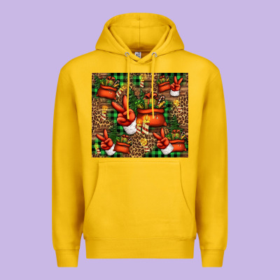Christmas Santa Claus Peace Hand Premium Hoodie Designed By Jasminsmagicworld