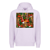Lilac Christmas Santa Claus peace hand Premium Hoodie - Jasminsmagicworld