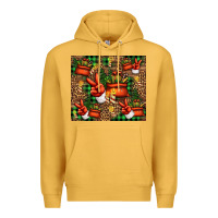 Mustard Christmas Santa Claus peace hand Premium Hoodie - Jasminsmagicworld