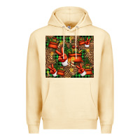 Pina Colada Christmas Santa Claus peace hand Premium Hoodie - Jasminsmagicworld