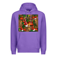 Purple Christmas Santa Claus peace hand Premium Hoodie - Jasminsmagicworld