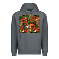 Rock Christmas Santa Claus peace hand Premium Hoodie - Jasminsmagicworld