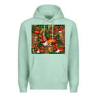 Seafoam Christmas Santa Claus peace hand Premium Hoodie - Jasminsmagicworld