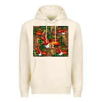 Tofu Christmas Santa Claus peace hand Premium Hoodie - Jasminsmagicworld