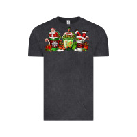 Vintage Black coffee cups with santa claus Vintage Tee - FaDigitalArtStudio