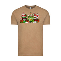 Vintage Coffee coffee cups with santa claus Vintage Tee - FaDigitalArtStudio