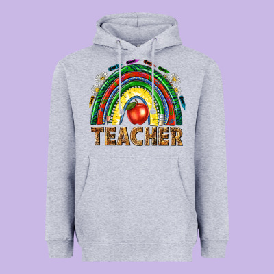 Rainbow Teacher Heavyweight Hoodie Designed By Nancycooperartshop
