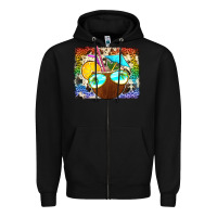 Black coconut drink with sunglasses Zipper Hoodie - Jasminsmagicworld