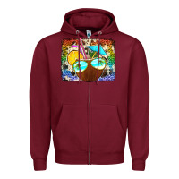 Burgundy coconut drink with sunglasses Zipper Hoodie - Jasminsmagicworld