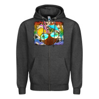 Charcoal Heather coconut drink with sunglasses Zipper Hoodie - Jasminsmagicworld