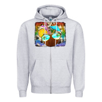 Heather Grey coconut drink with sunglasses Zipper Hoodie - Jasminsmagicworld