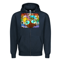 Navy coconut drink with sunglasses Zipper Hoodie - Jasminsmagicworld