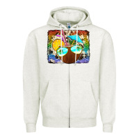 Oatmeal Heather coconut drink with sunglasses Zipper Hoodie - Jasminsmagicworld