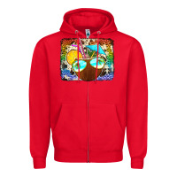 Red coconut drink with sunglasses Zipper Hoodie - Jasminsmagicworld