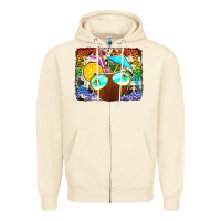 Sandshell coconut drink with sunglasses Zipper Hoodie - Jasminsmagicworld