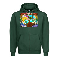 Sports Green coconut drink with sunglasses Zipper Hoodie - Jasminsmagicworld