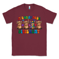 Burgundy Its Okay To Be Different Classic Tee - CowhideDigitalArt