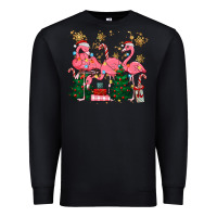 Black christmas flamingos Premium Sweatshirt - MaliasSmallBusiness