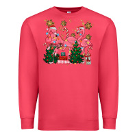 Cardinal christmas flamingos Premium Sweatshirt - MaliasSmallBusiness