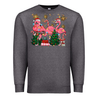 Charcoal Heather christmas flamingos Premium Sweatshirt - MaliasSmallBusiness
