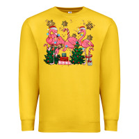 Lemon christmas flamingos Premium Sweatshirt - MaliasSmallBusiness